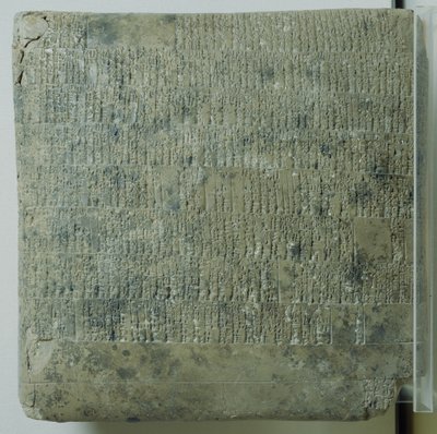 Tafel mit Keilschrift, die landwirtschaftliche Aufzeichnungen auflistet, ca. 2040 v. Chr. von Mesopotamian